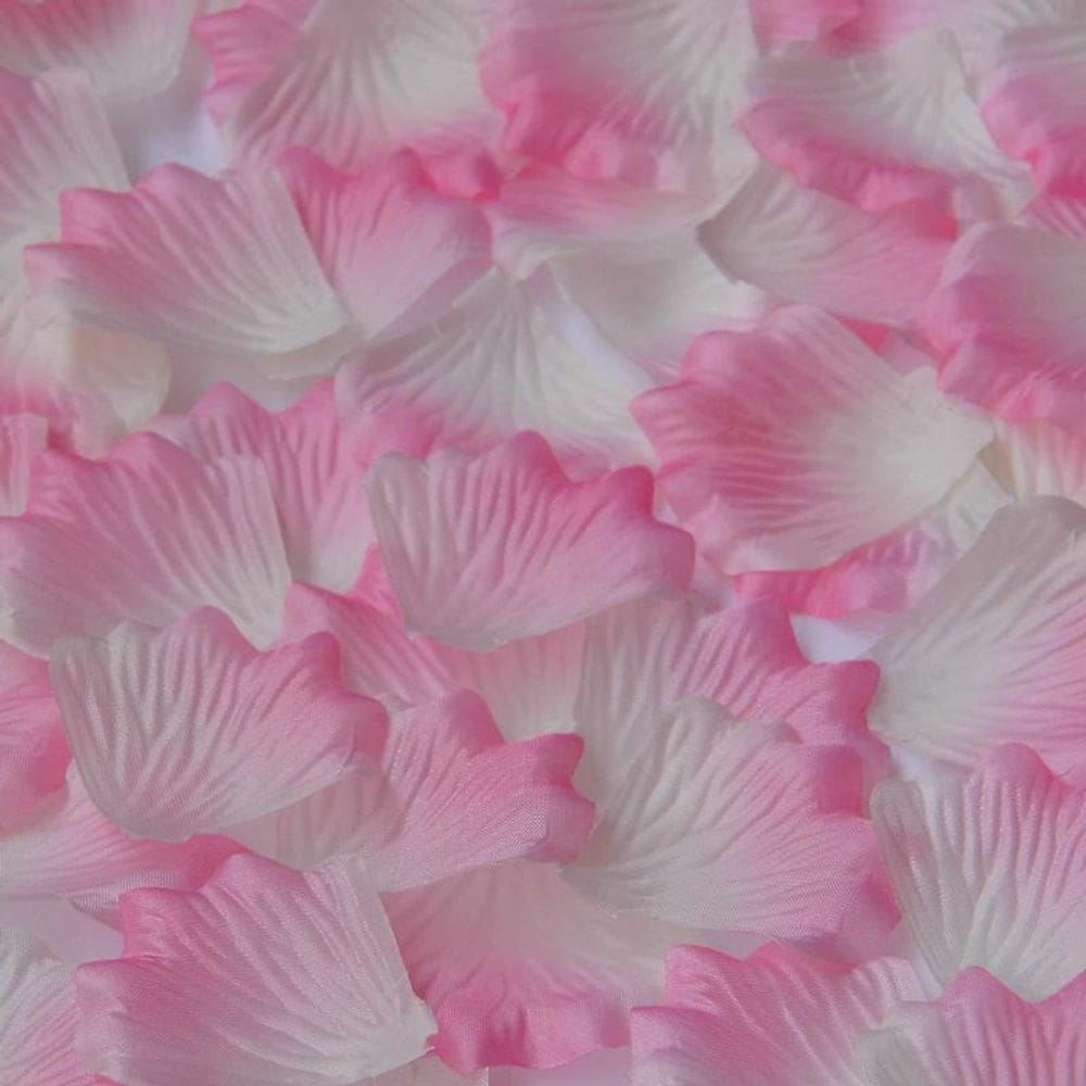 Kit Pétalas Artificiais Decoração Casamento Rosa-Branco