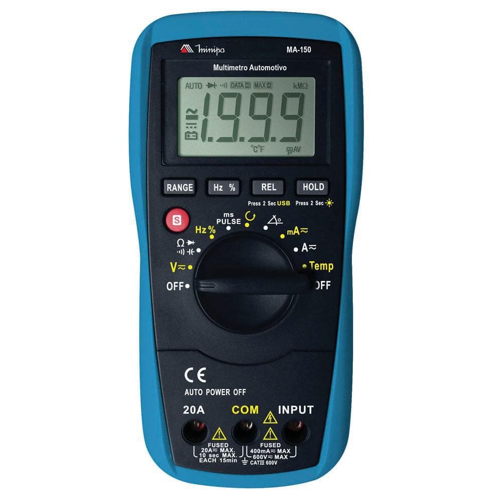 Multímetro Automotivo Minipa Ma-150 Cat III 1000V