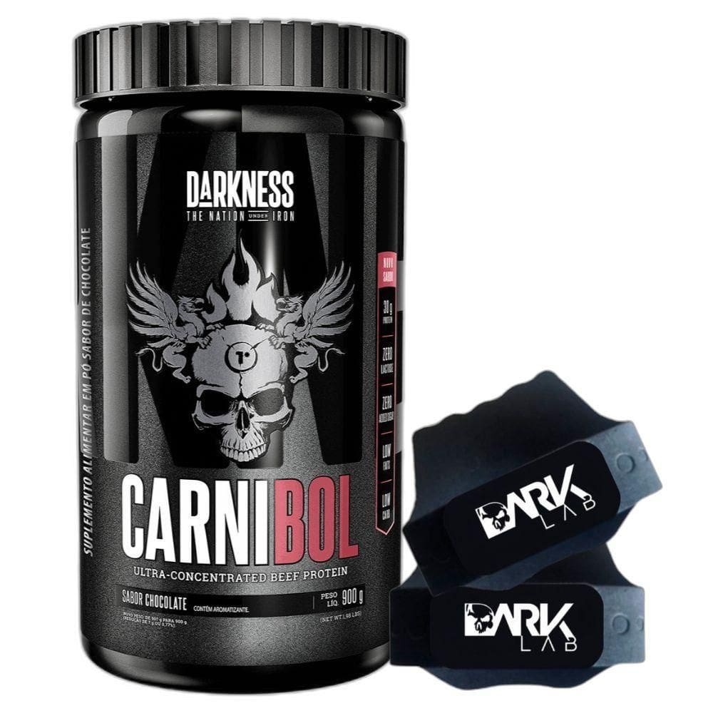 Carnibol Isolado Hidro 900G Chocolate Luva Preto - Darkness