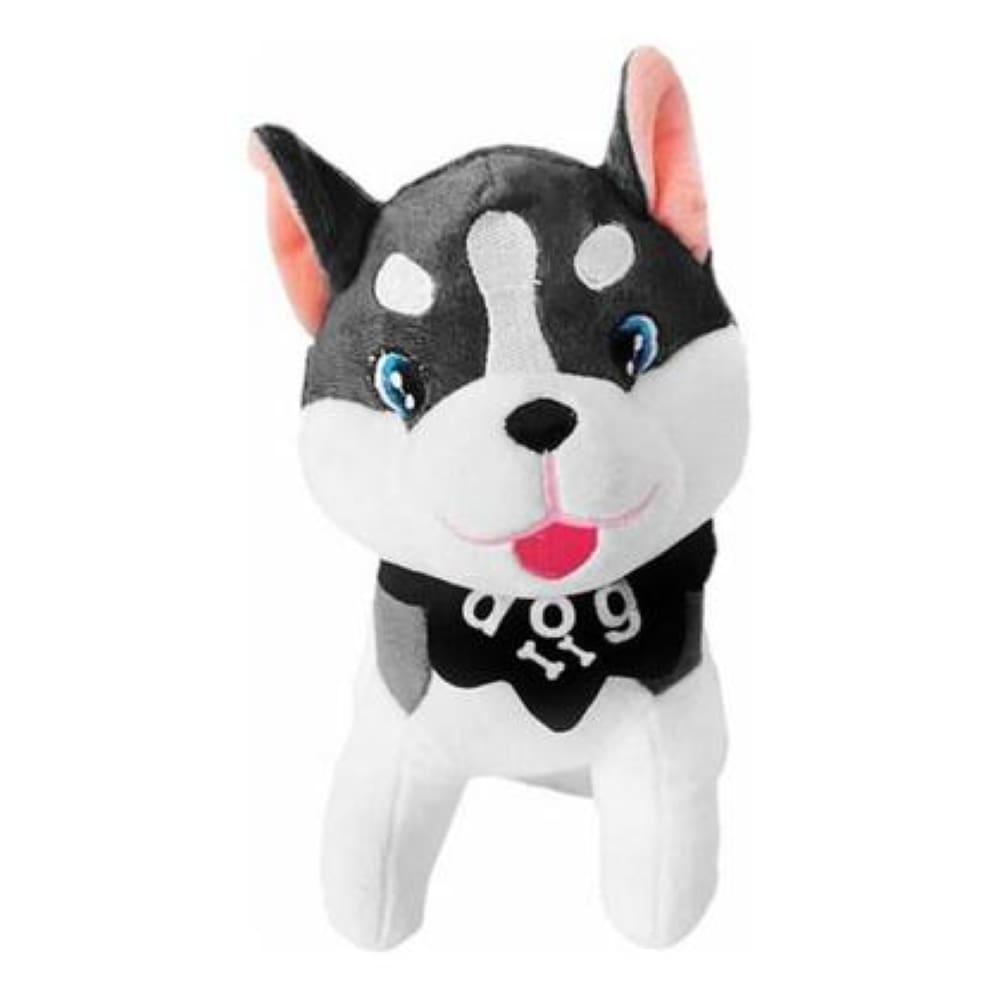 Pelucia Cachorro Husk Boy 25cm Antialergico  Cinza Polibrinq