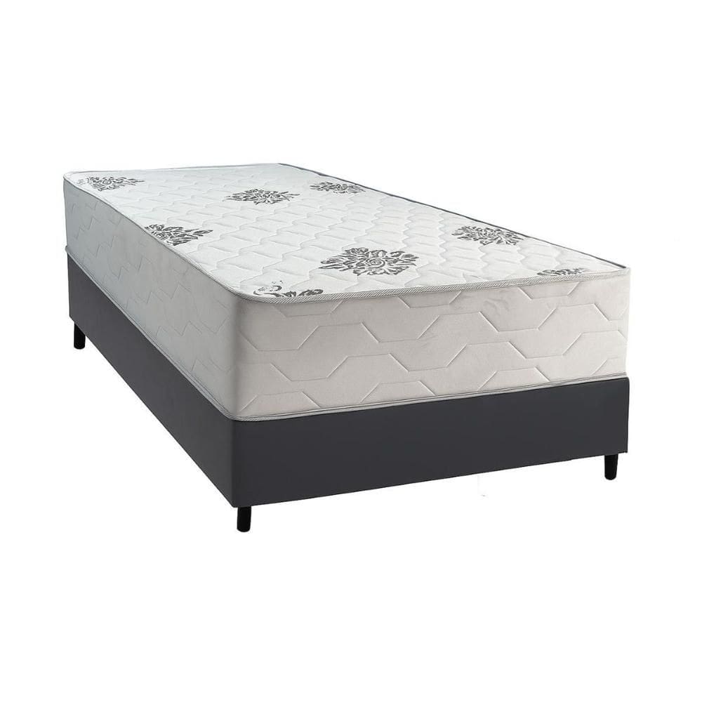 Cama Box Solteiro: Colchão Ortopédico Inovaflex Comfort Premium+Base CRC Corano Gray (88x188)