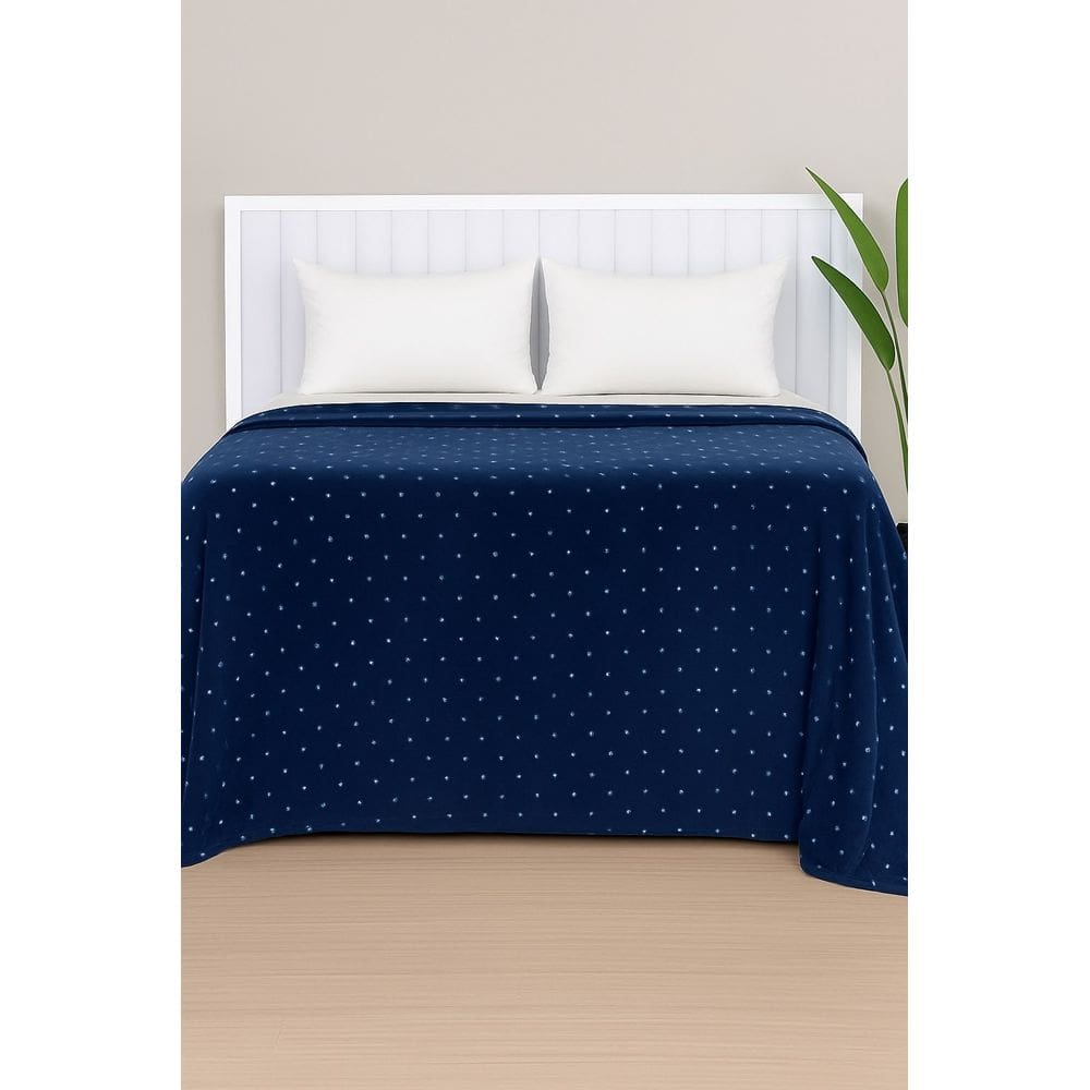 Manta De Microfibra Estampa Poá Habitat King - Poá Azul