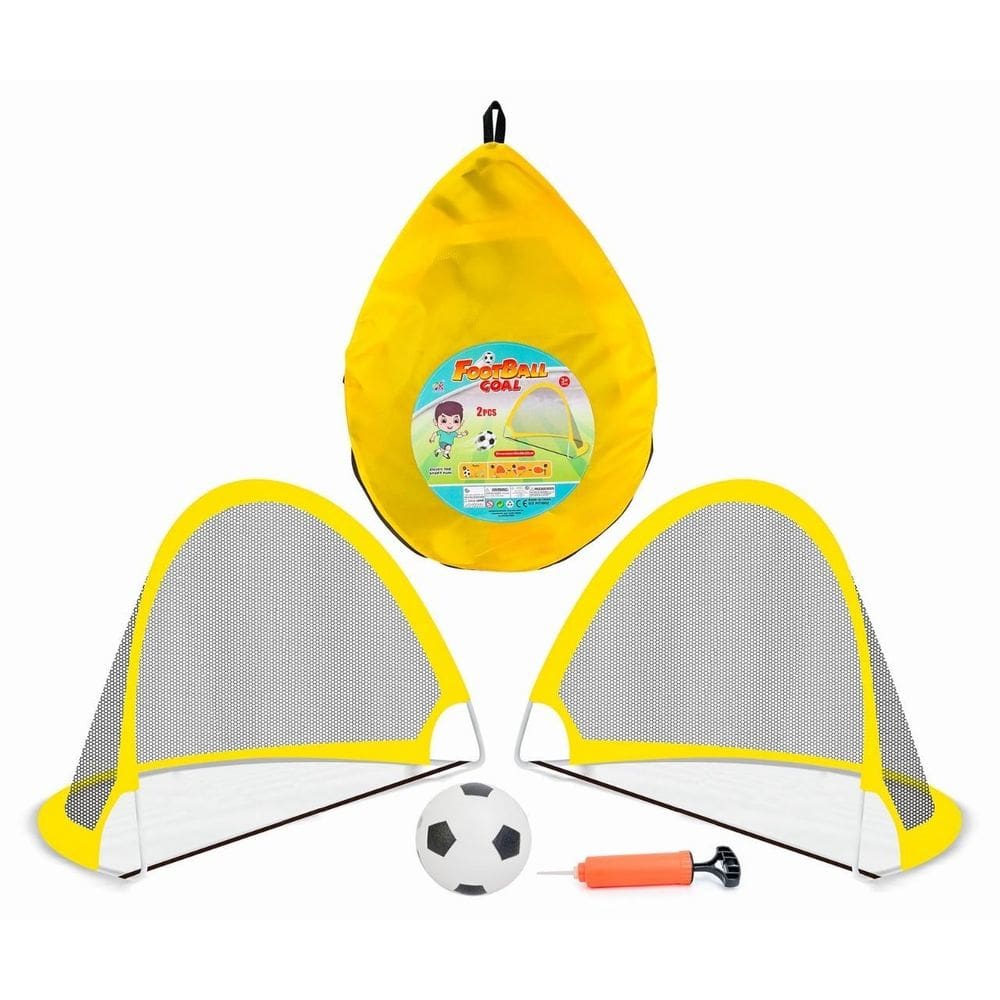 Kit Mini Gols Flexíveis Com Bola E Bombinha Trave Futebol