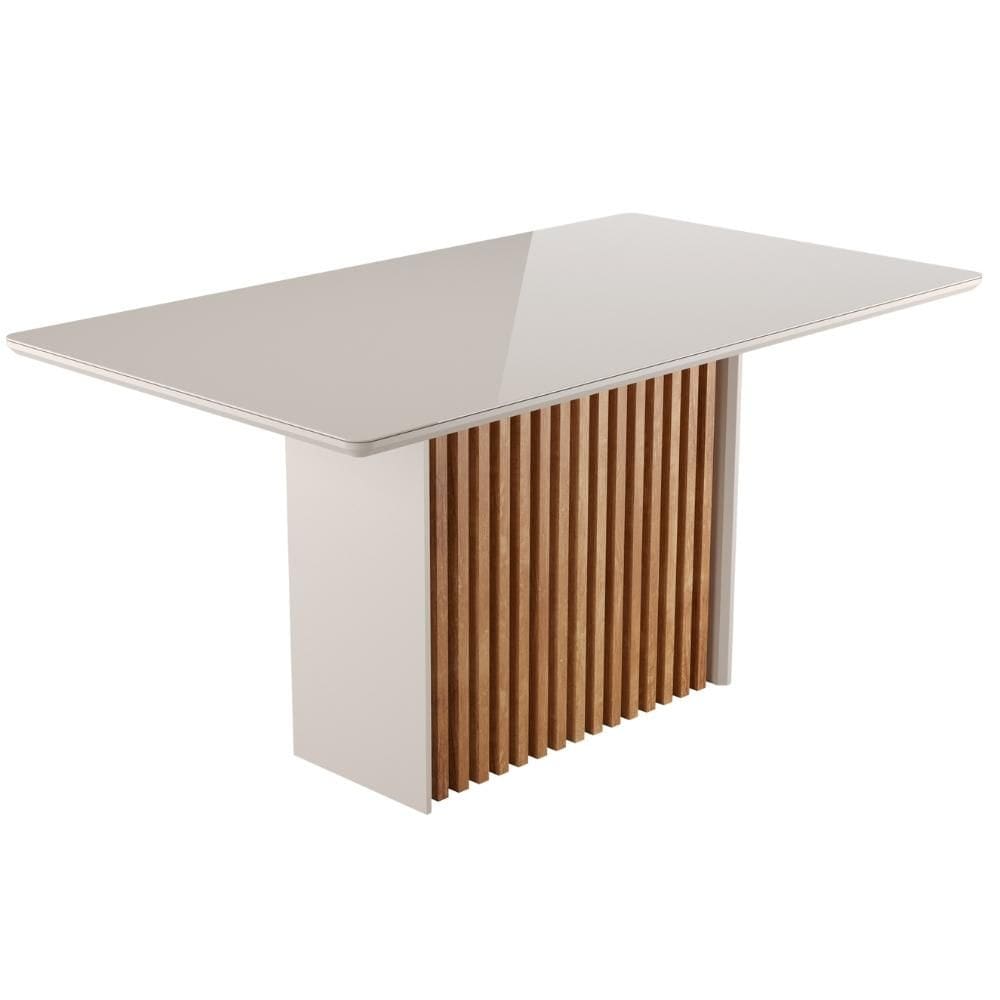 Mesa de Jantar Cris Retangular 160cm - 100% MDF, Base Ripada - Sonetto