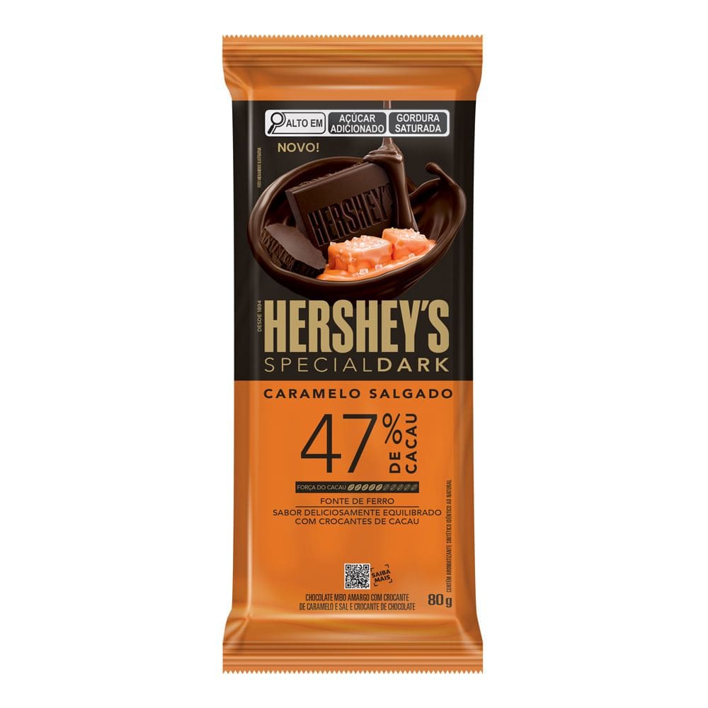 Chocolate Hershey`s Special Dark Caramelo Salgado 47% de Cacau 80g