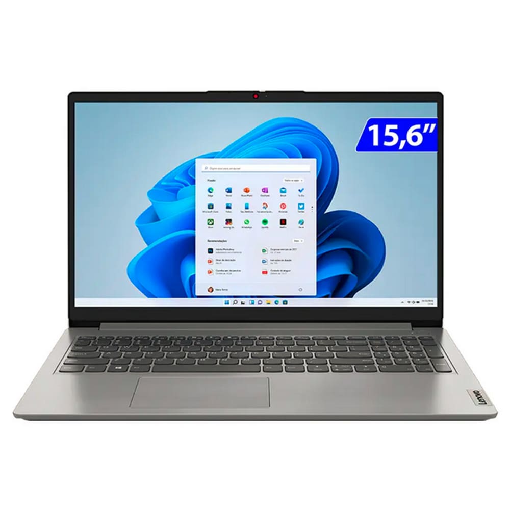 Notebook Lenovo N4500 IdeaPad 1 15IJL7 4GB 128GB FHD Windows 11 15,6” Cinza
