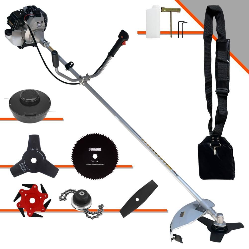 Roçadeira À Gasolina TBC43H Toyama 43cc 1,7HP Completa Com Carretel Nylon + Faca 2 Pontas + Faca 3 Pontas + Faca 6 Pontas + Faca 80 Dentes + Trimmer