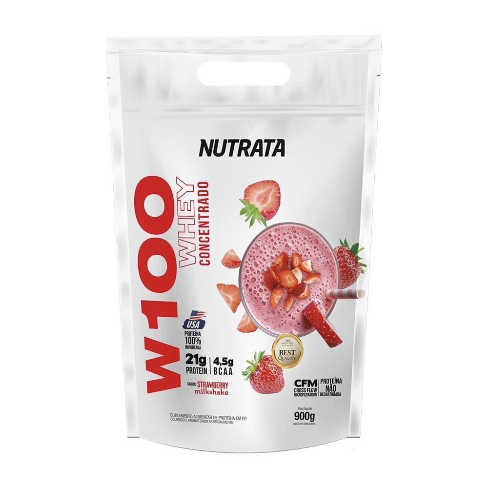 Whey Protein Concentrado W100 Nutrata 900Gr Refil -