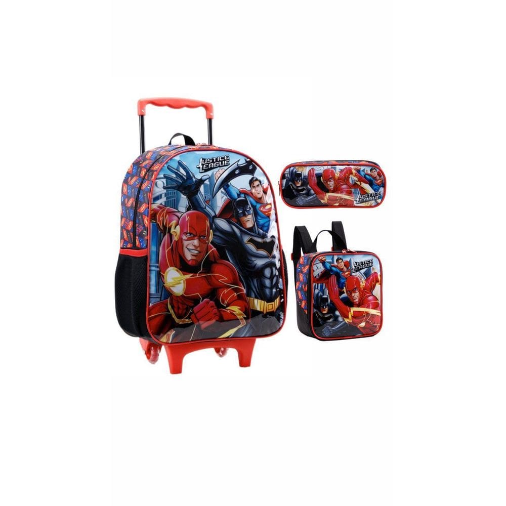 Kit Mochila + Lancheira + Estojo Liga da Justiça - Xeryus