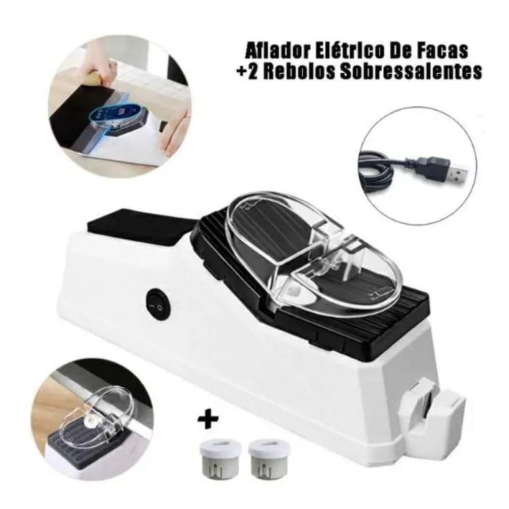 Amolador Afiador Elétrico Facas E Tesouras Bivolt - Branca