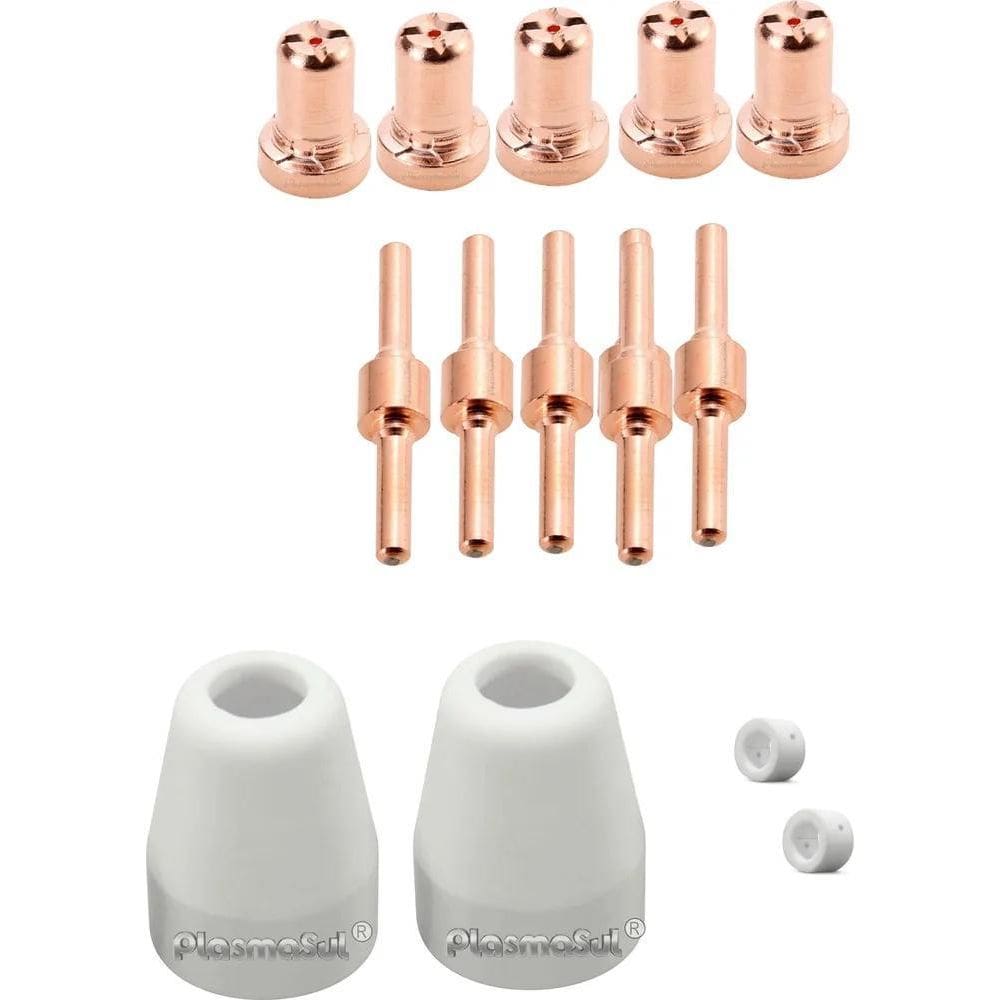 2X Kit 14Pçs Tocha Corte Plasma Pt-31 Cut 40 Consumíveis V8