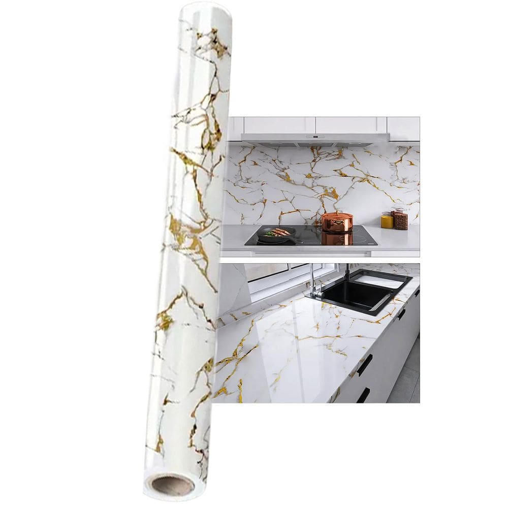 Papel de Parede Adesivo Autocolante Marmore Obra Construçao Reforma Envelopamento Banheiro Casa Cozinha Quarto Moveis