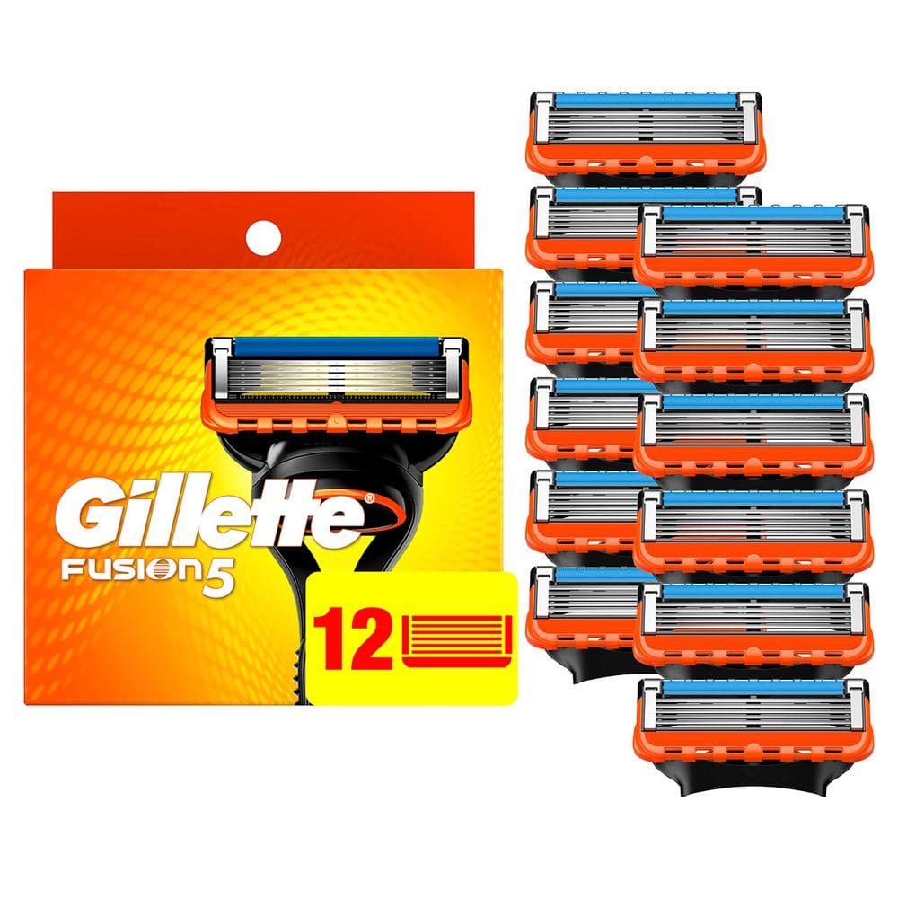 Recargas de barbear Gillette Fusion5 para homens, recargas de 12 lâminas