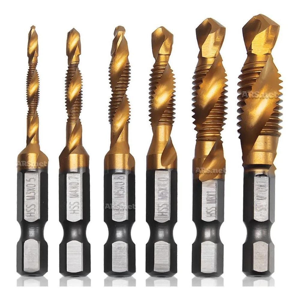 2X Kit Jogo 6 Broca Macho Fura E Faz Rosca Aço Rápido Espira