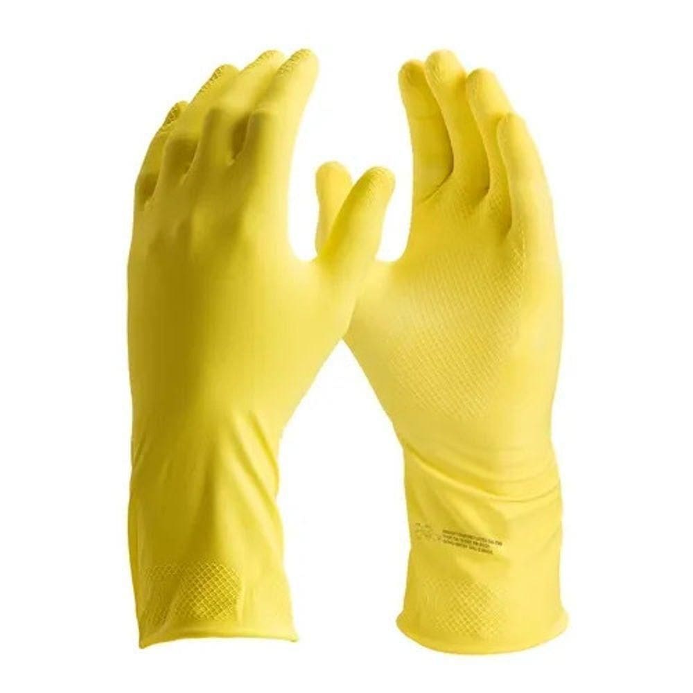 Luva Látex Confort P Amarela Com Forro Para Limpeza