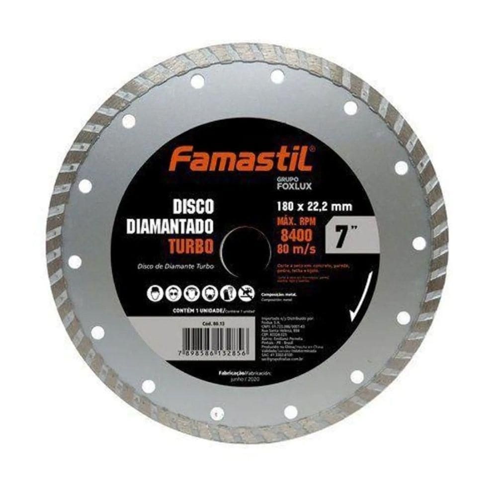 Disco De Corte Diamantado Turbo 180 X 22,2 Mm Famastil