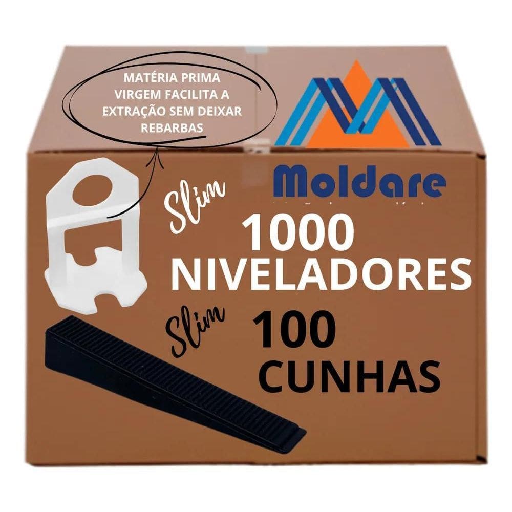 1000 Espaçadores / Nivelador Slim + 100 Cunhas Slim Moldare