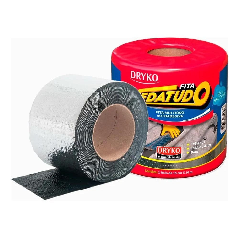2X Fita Manta Asfáltica Aluminizada Vedatudo 15Cmx10M Dryko
