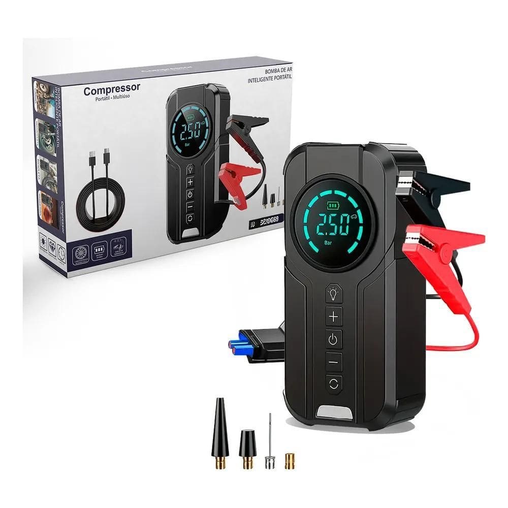 2X Mini Compressor De Ar Portátil Bateria Ignição De Emergên