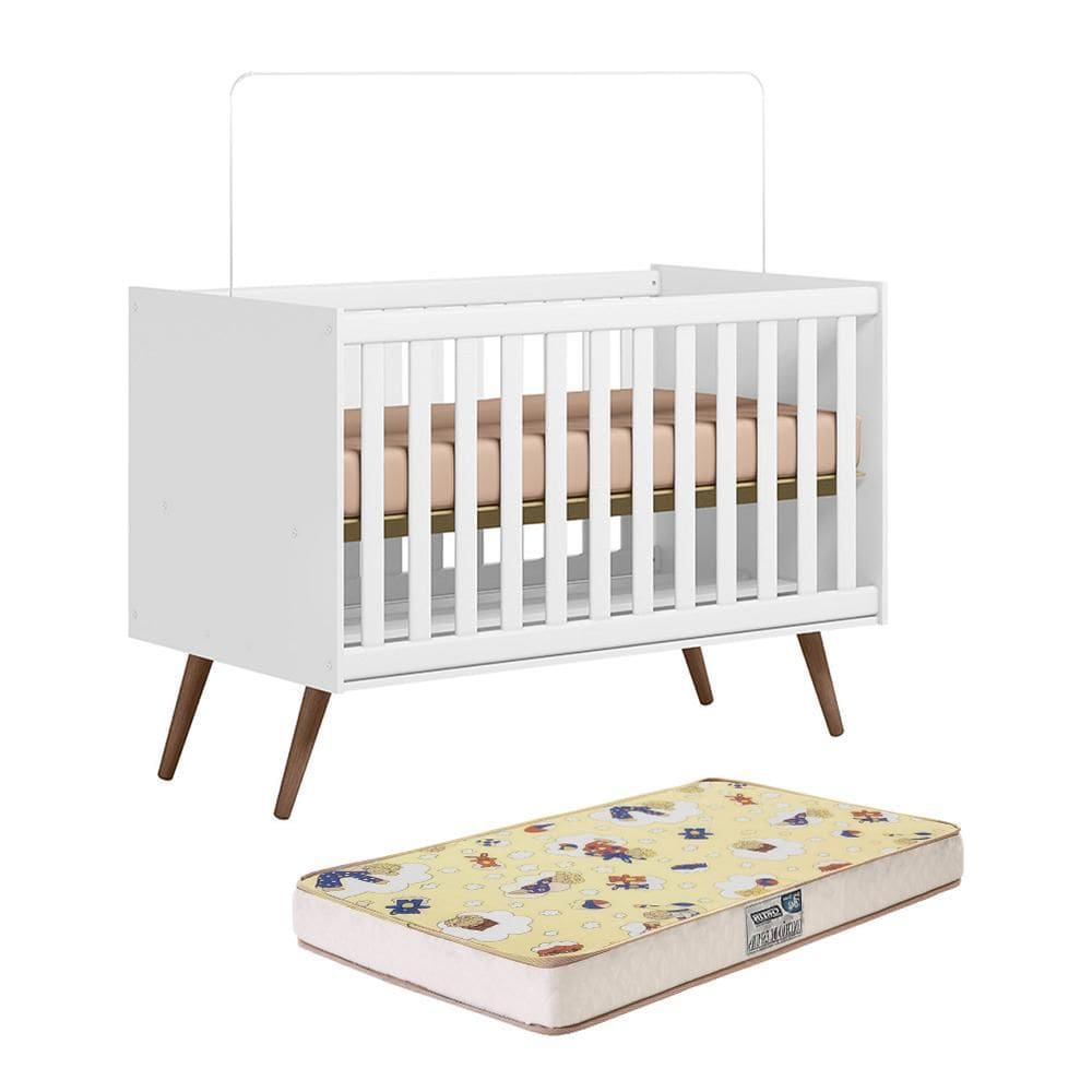 Berço Mini Cama Q Encanto Retrô com Colchão Supreme - Qmovi