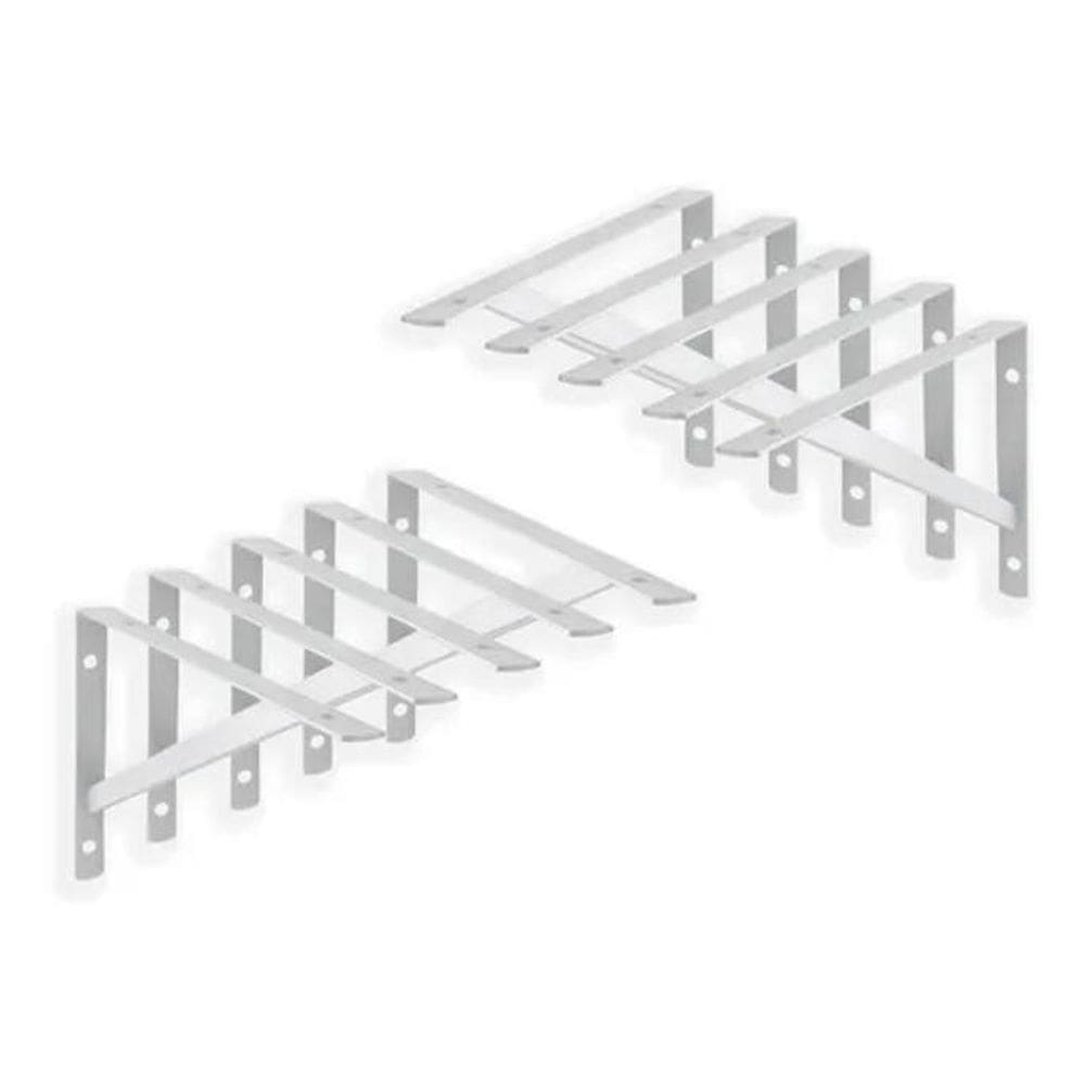 2X Suporte Mão Francesa Safira Mão Francesa 23Cm Cor Branco