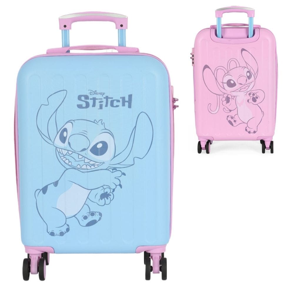 Mala Bordo Rodinha 360 Menina Viagem Disney Stitch Azul