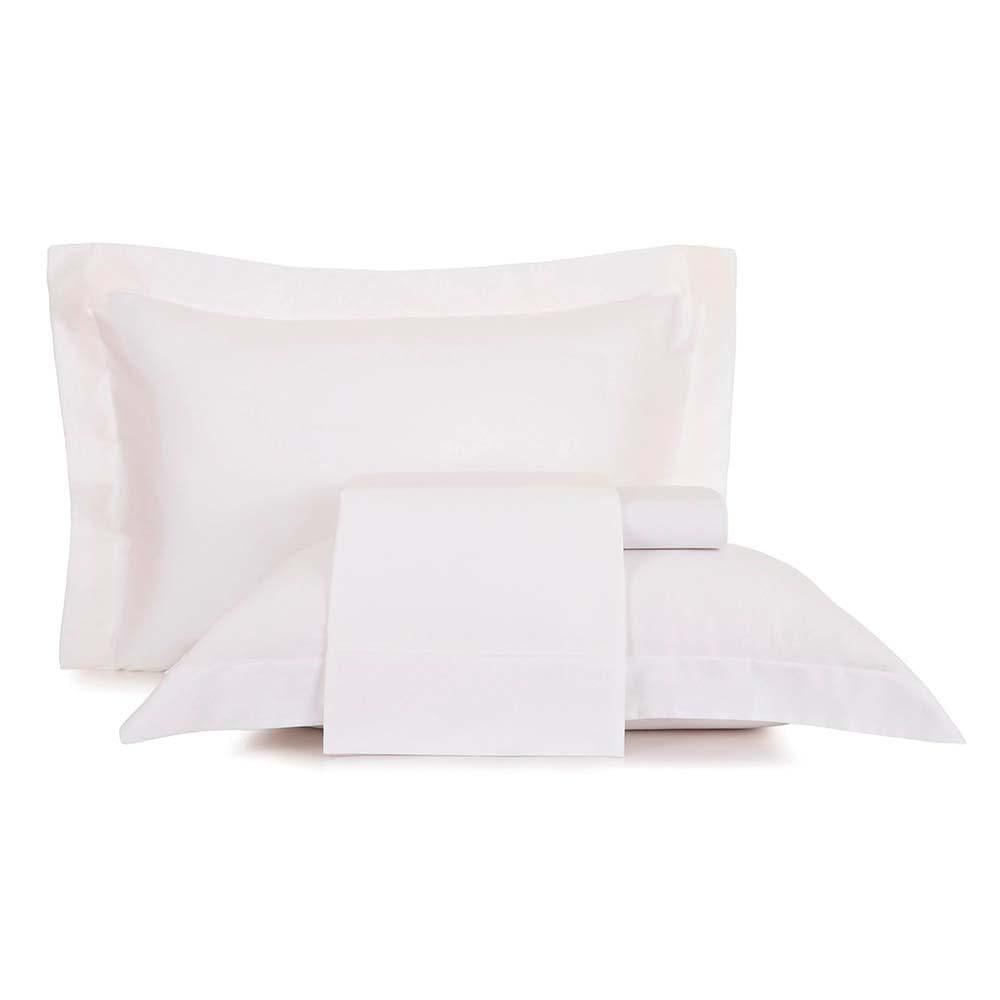 Jogo de Cama Casal Altenburg Cetim 300 Fios Branco