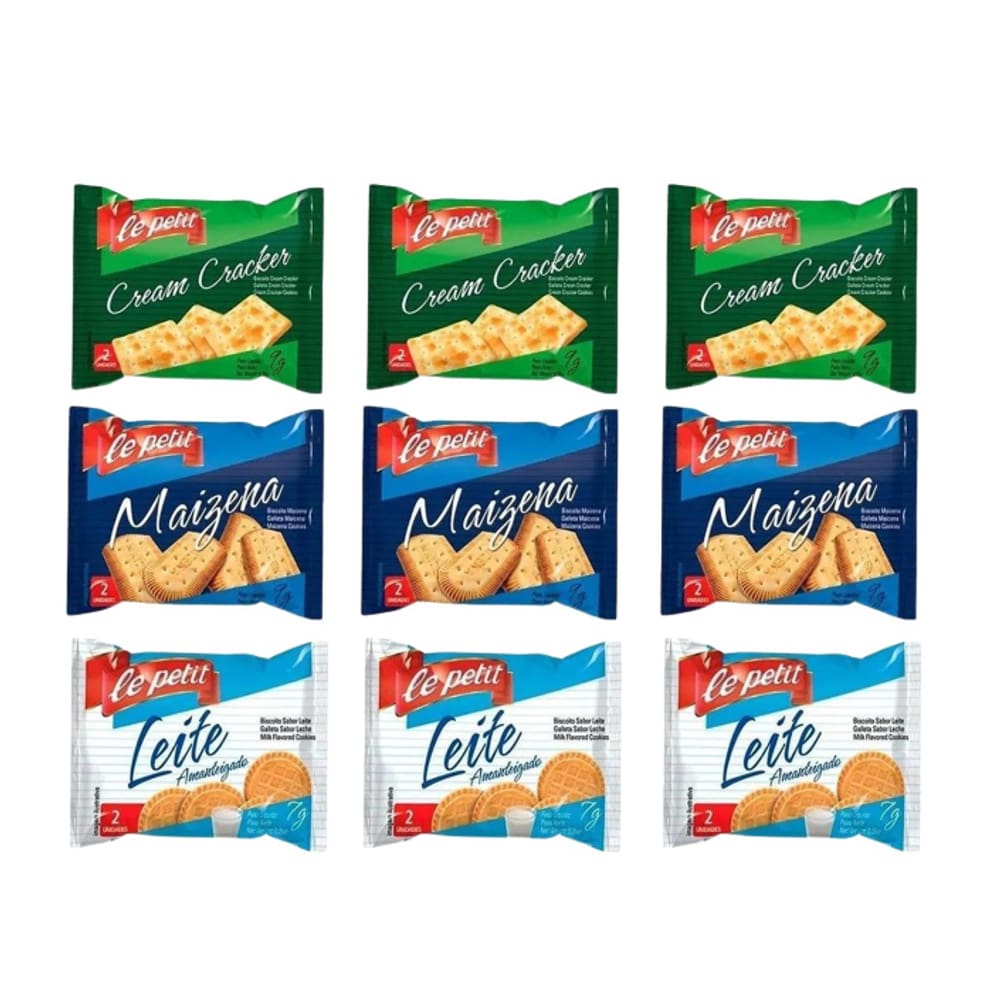 Kit Sache Biscoito 540Un - Maizena/Cream Cracker/Ao Leite