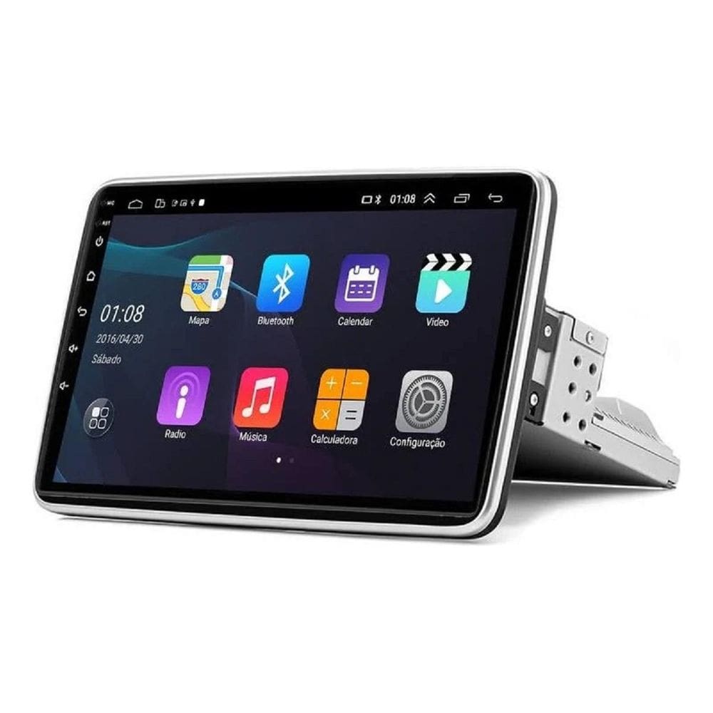 Central Multimidia 10 Polega Rotativa Android Carplay 1 Din