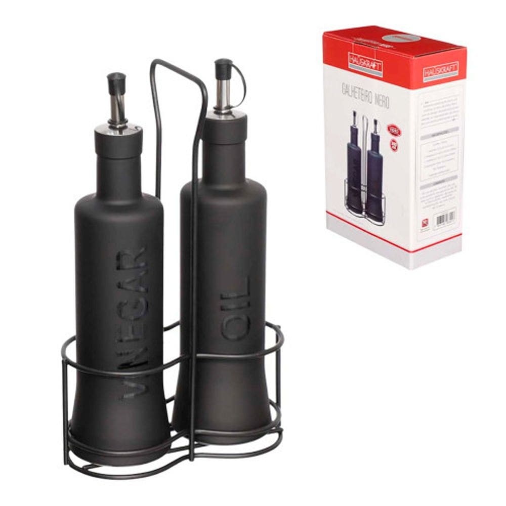 Kit Galheteiro de Vidro com Suporte Nero 3 Peças Hauskraft