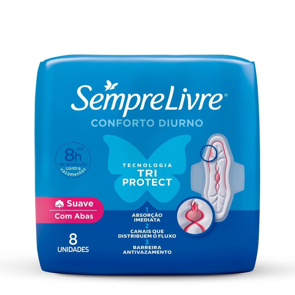 Absorvente Externo Sempre Livre Adapt Plus 8 unidades