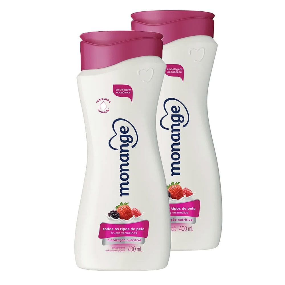 Kit 2 Hidratante Desodorante Monange Hidratação Nutritiva Frutas Vermelhas 400ml