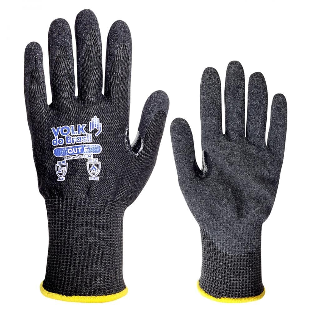 Luva de Segurança Térmica Anticorte Em Nitrila EPI CA 51266 CUT F Volk