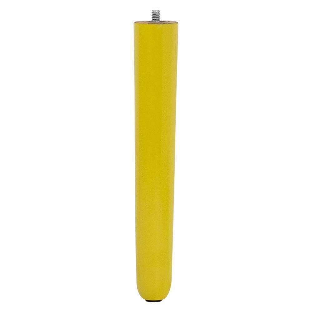 1 Pé Palito Amarelo 30 Cm Com Rosca Metal Para Móveis D10 - D`rossi
