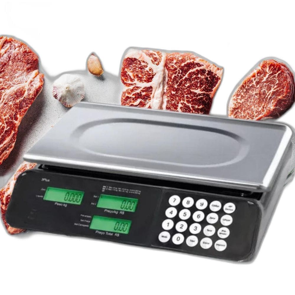 Medidor Digital Comercial 32Kg Plataforma Tripla Ideal