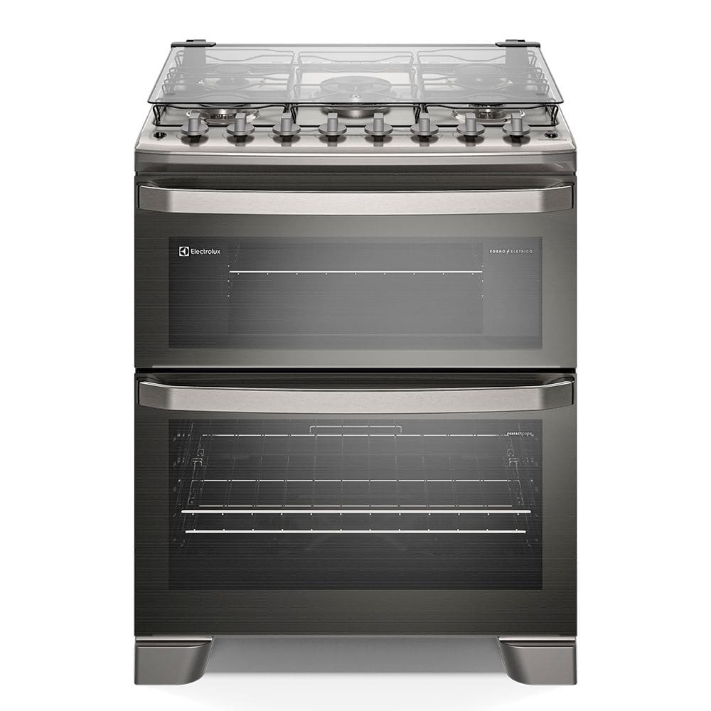 Fogão de Piso 5 Bocas à Gás Electrolux FE5DC Experience com Duplo Forno Cinza 110V