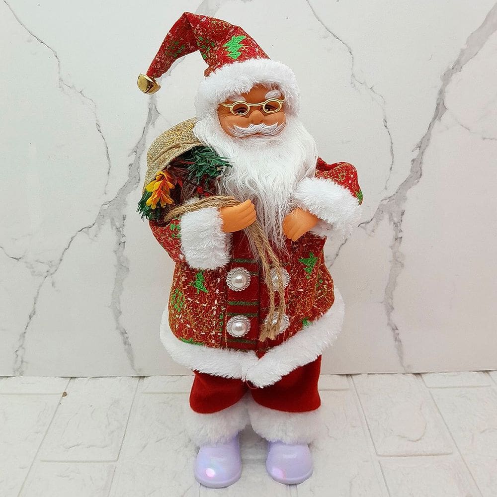 Boneco Papai Noel Musical Com Movimentos Enfeite Natal 40cm
