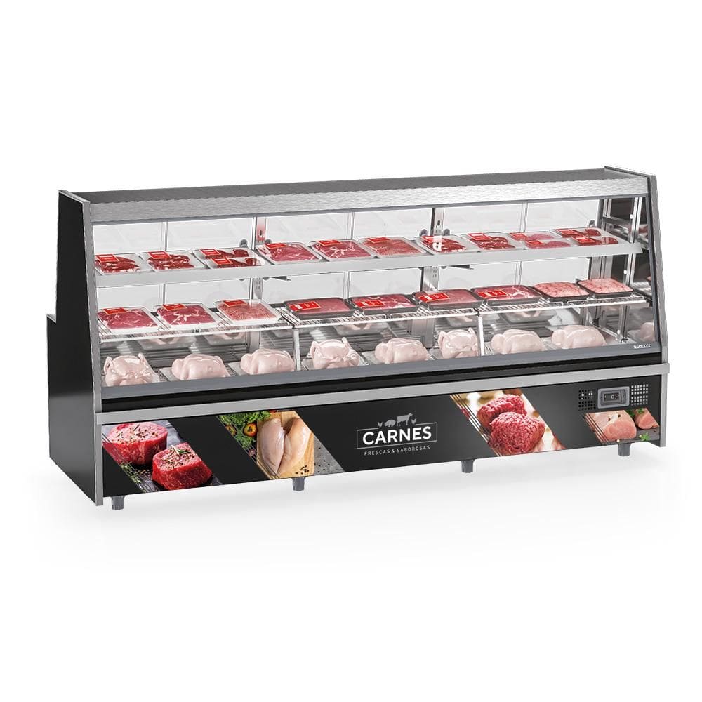 Balcão de Açougue Refrigerado Turino Preto 220V GRTA-300 PR Gelopar
