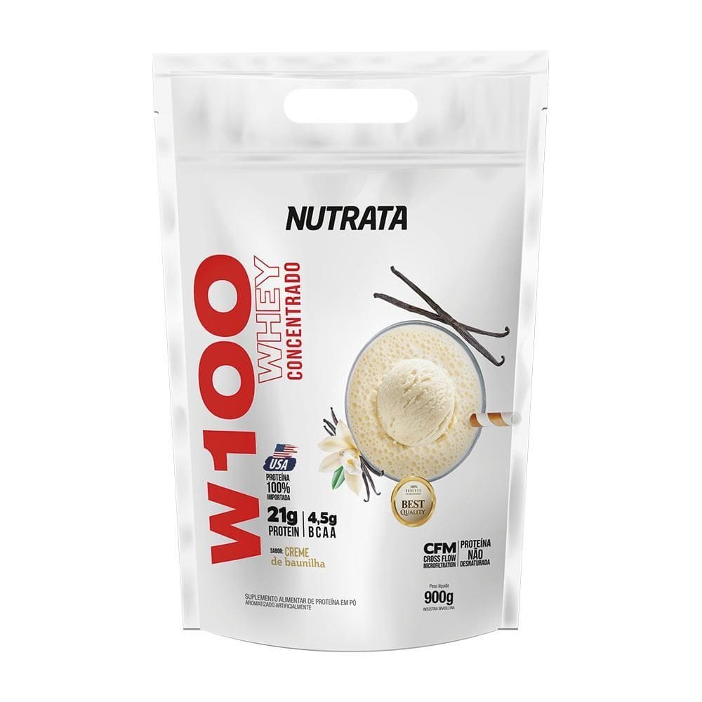 Whey Protein Concentrado W100 Nutrata 900Gr Refil -