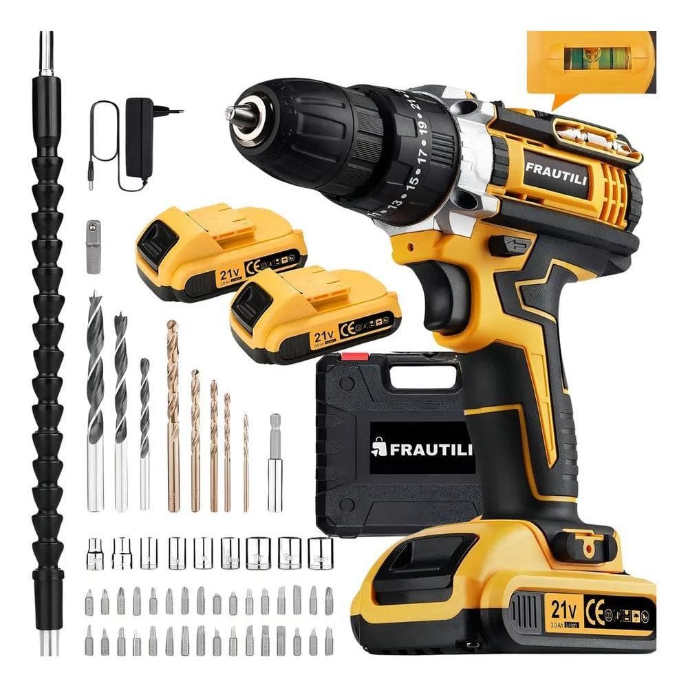 2X Parafusadeira Furadeira 2 Baterias Com Malet