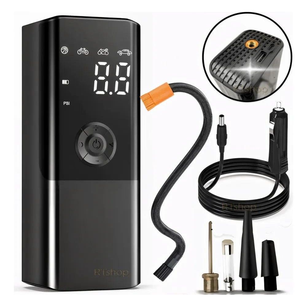2X Mini Compressor Calibrador Bomba Encher Pneu Portátil For