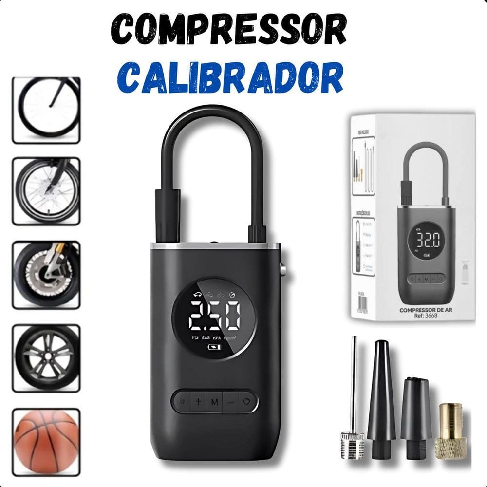 Compressor Automotivo Portátil 150 Psi Para Pneus