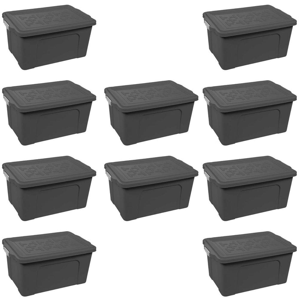 Kit 10 Caixas Organizadoras Multiuso Container 70 Litros