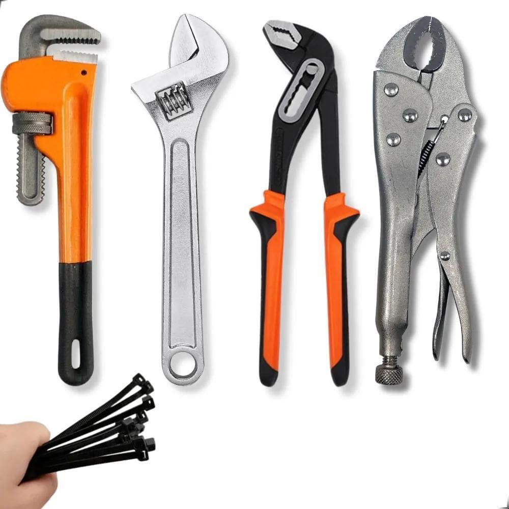2X Kit Chave Inglesa + Alicate Bomba + Grifo + Alicate Press