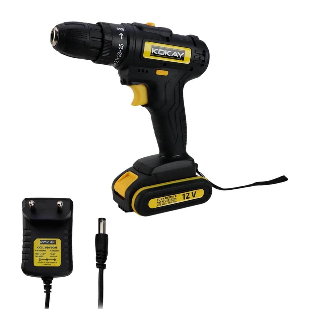 Parafusadeira Furadeira Elétrica A Bateria 12V Com Maleta