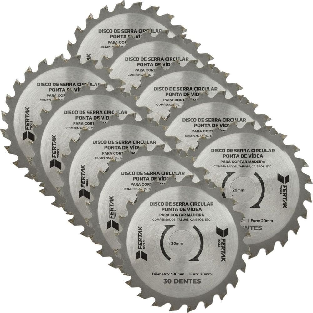 Disco De Serra Circular Ponta Vídea 30 Dentes 20X180Mm 10 Un
