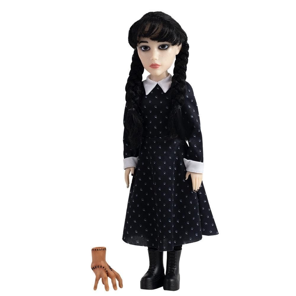Boneca Wandinha Addams + Mãozinha Wednesday Articulada 42Cm