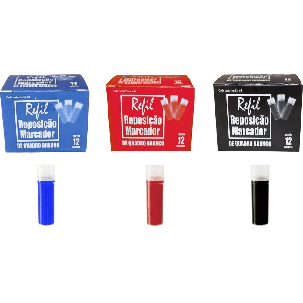 Refil Para Marcador Quadro Branco 3 Caixas Com 12Un