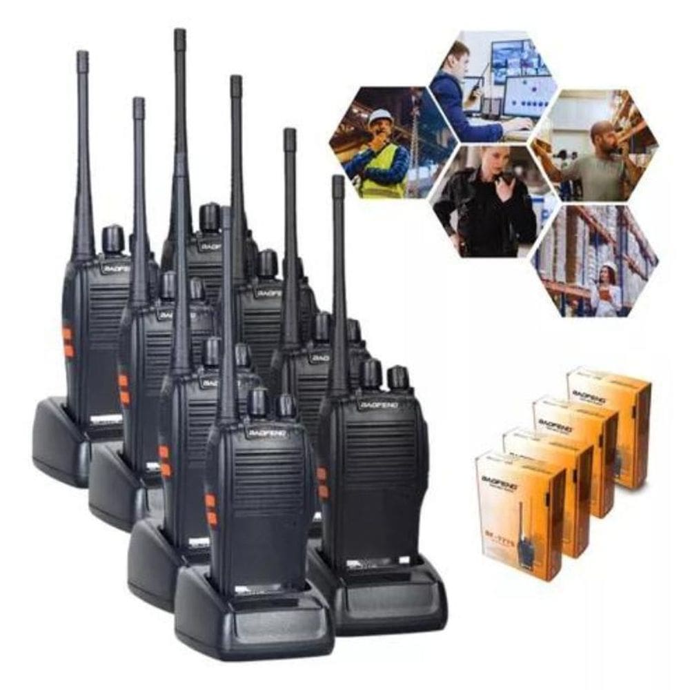 Kit 8 Radios Comunicador Walk Talk Baofeng Bf-777S + Fone