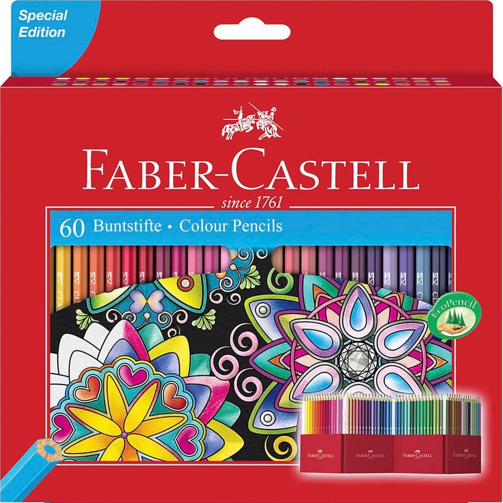 Conjunto de lápis de colorir Faber-Castell Castle 111260 60 peças